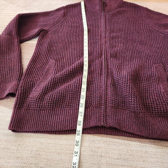 L.L. Bean full zip waffle knit cardigan - Picture 4 of 5